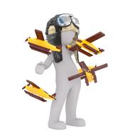 fax white male 3d model isolated
