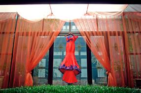 China Wind Bride Dress Red Asian