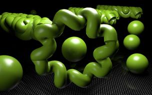 abstract green forms at darkness