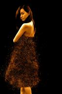 Pretty Dressed Woman pose digital art