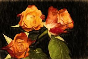 oil painting photo rose