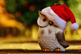 Christmas Owl Santa Hat