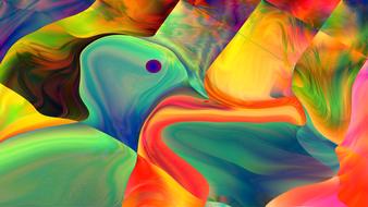 abstract birds, colorful background