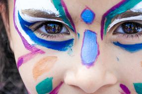 flower makeup on the girl's face