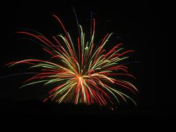 Old And New Fireworks at dark Background