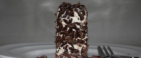 chocolate dessert near the fork