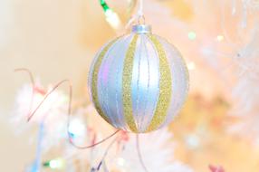 silver and golden christmas ball