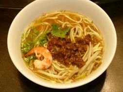 Shrimp and noodle soup