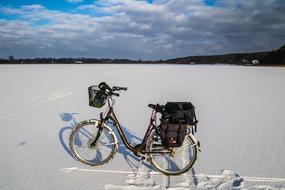 Bike Winter Lake