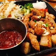 fried dish with tomato sauce