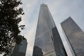 cloudy sky over modern skyscrapers in new york