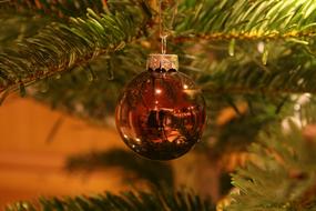 mirror ball on christmas tree