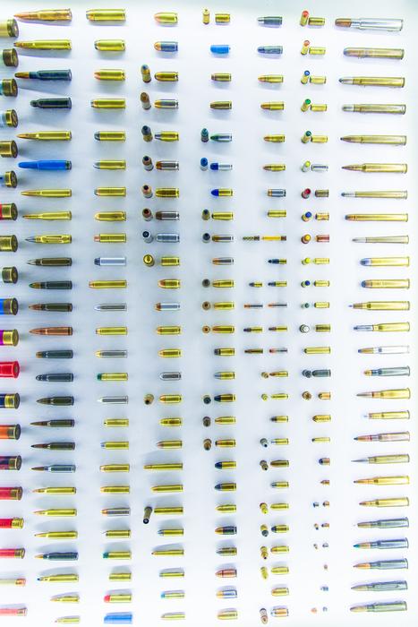 sale of different bullets on the wall