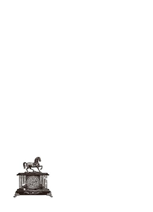 small drawing of a horse on a clock