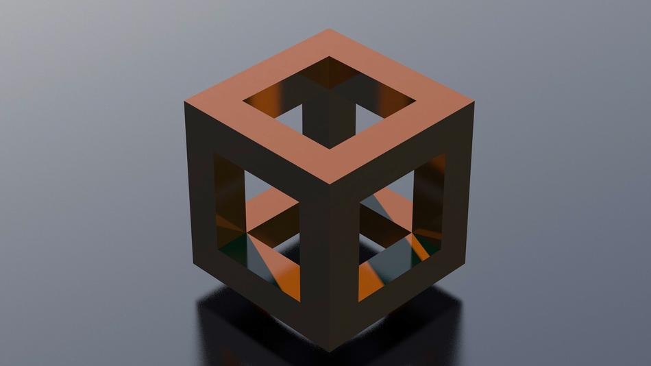 cube block open geometry