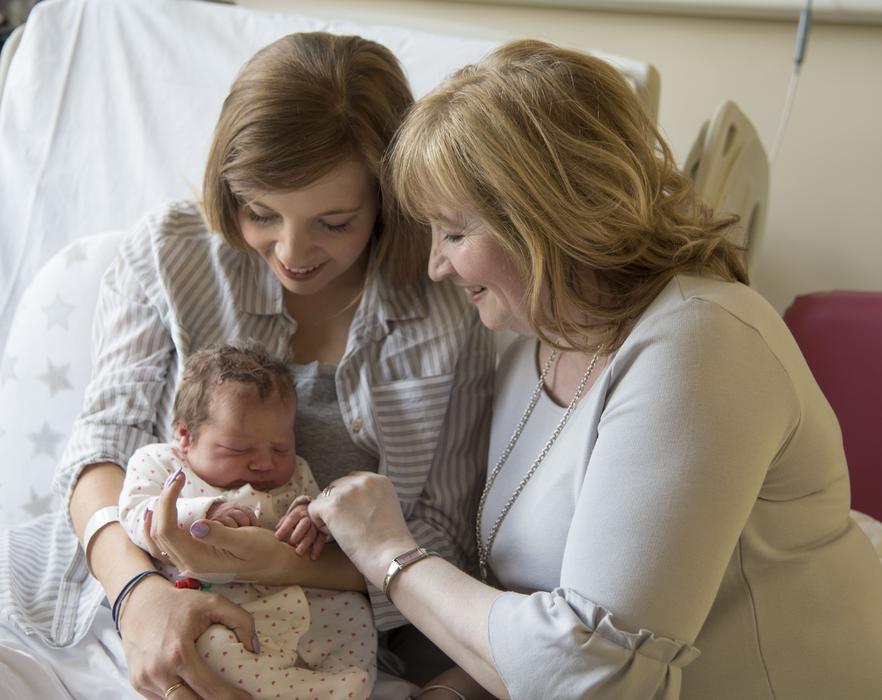 happy women with a child