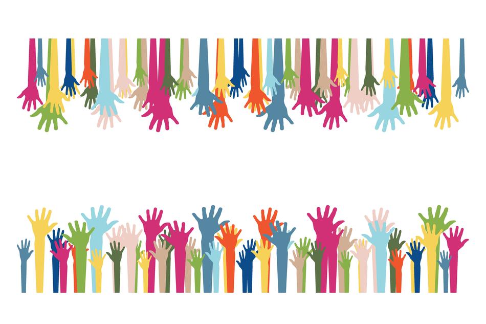 volunteers hands voluntary wrap