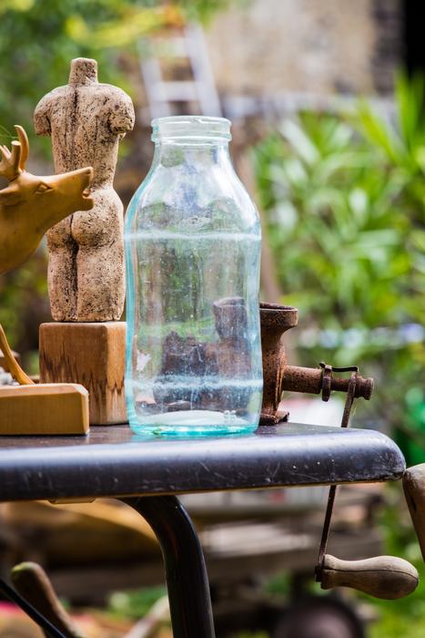 there's a milk bottle on the table
