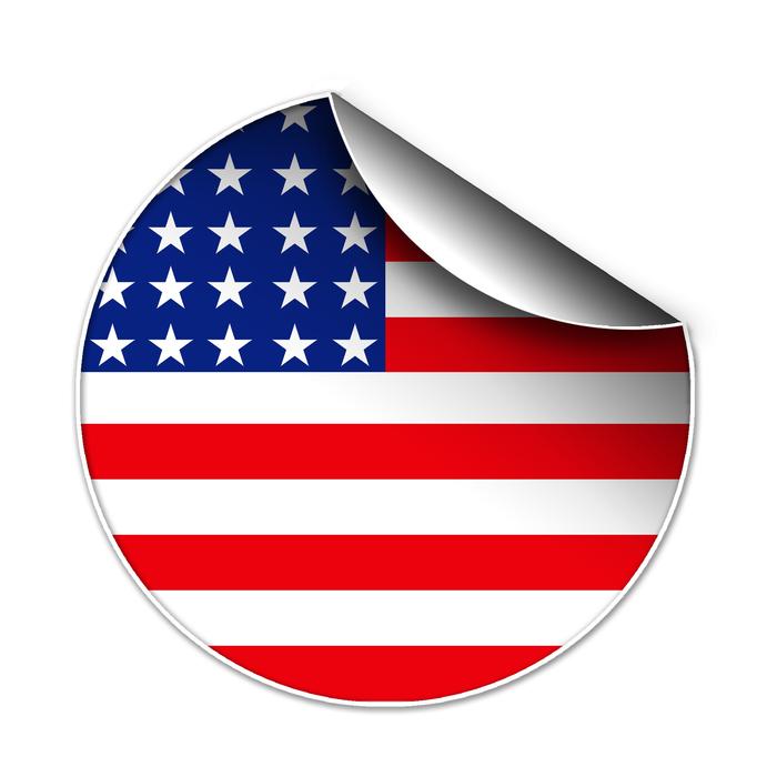 an American flag hidden in a sticker
