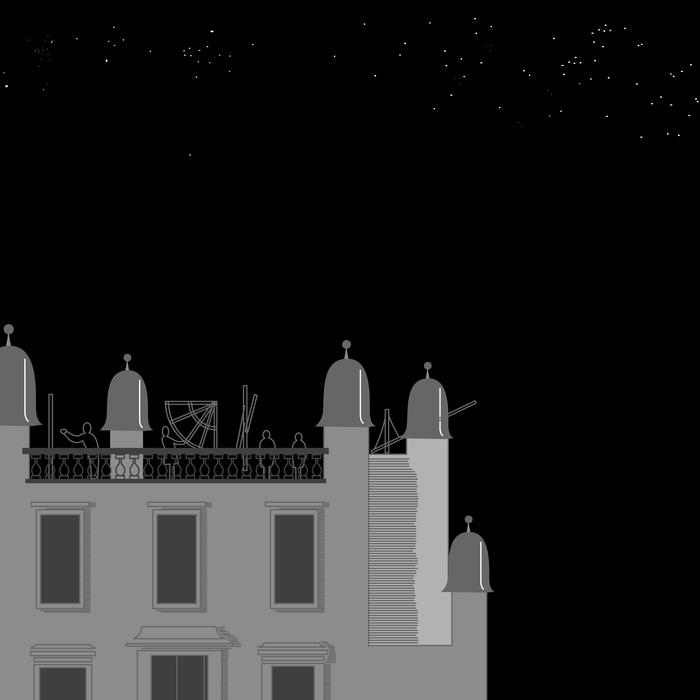 castle on a black background