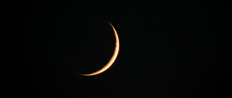 yellow moon in a black sky landscape