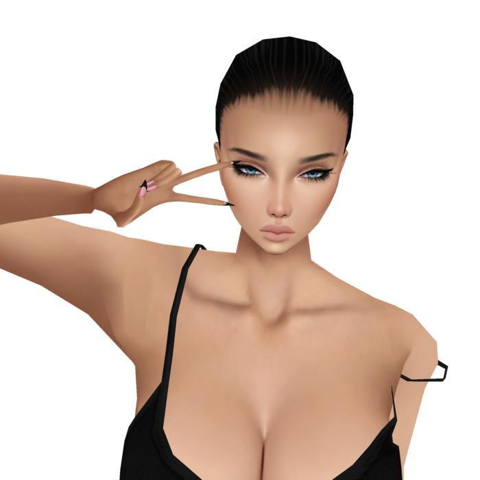 a girl with beautiful eyes in a black dress
