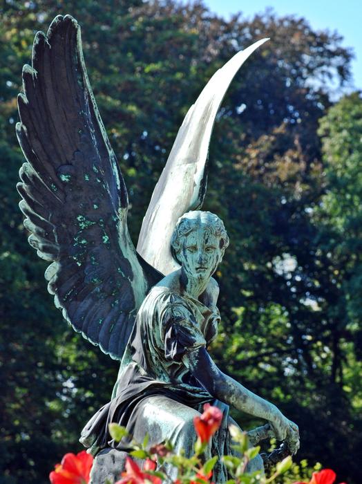 beautiful angel sculpture green