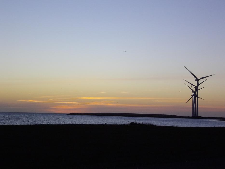 Wind Turbine sunset Background