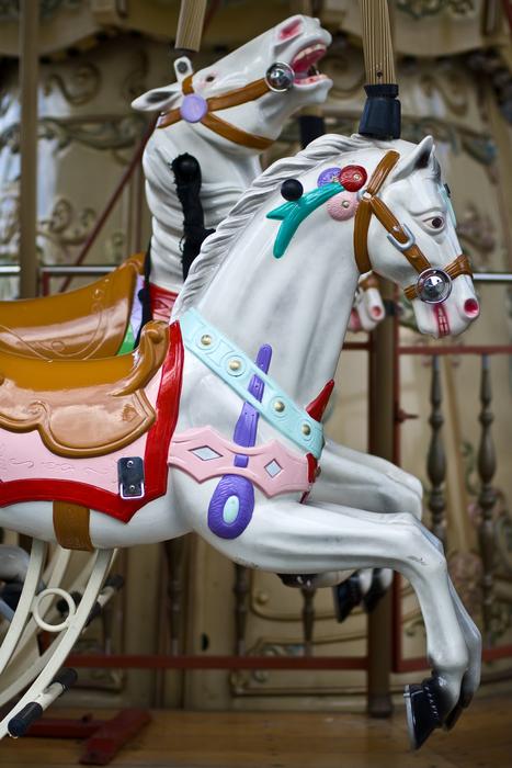 carousel with horses on the attraction