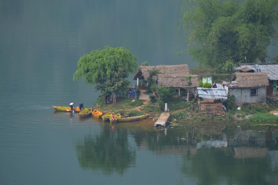 boats at the village in the port