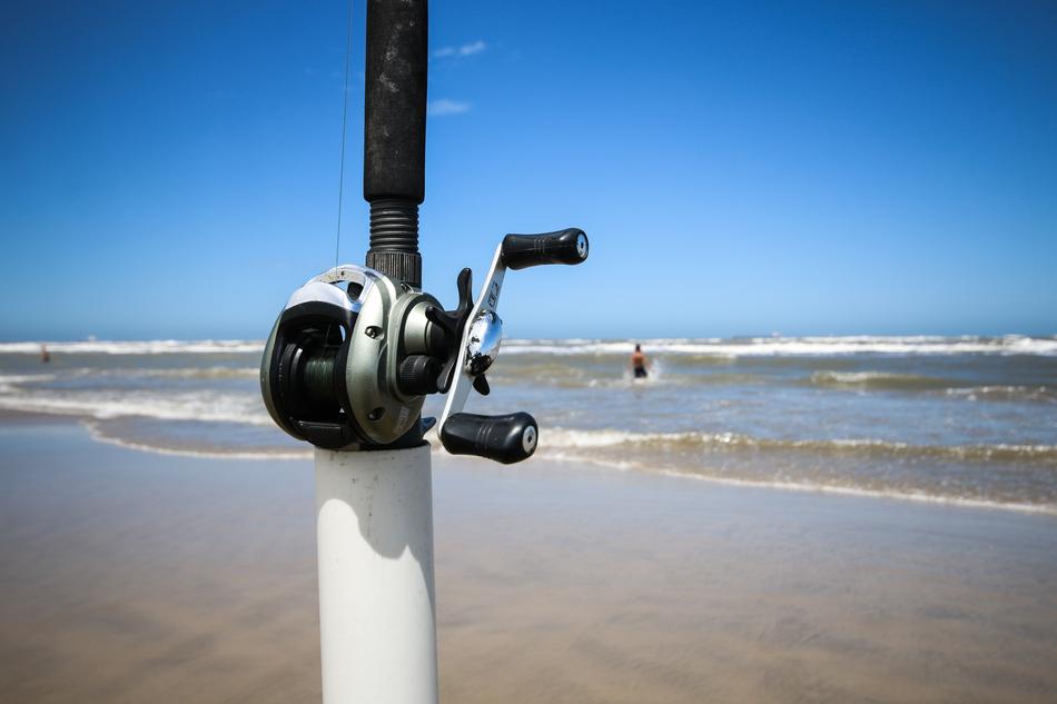 lever on the pole by the sea