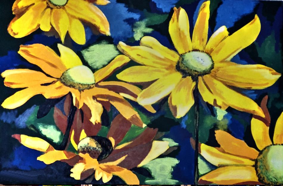painted daisies acrylic paint