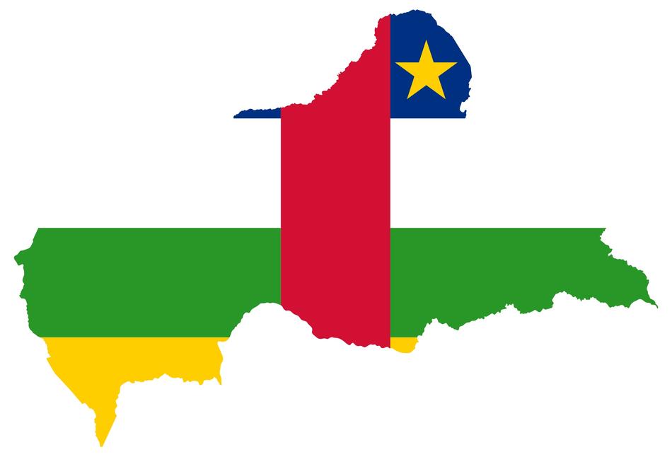 central african republic flag map