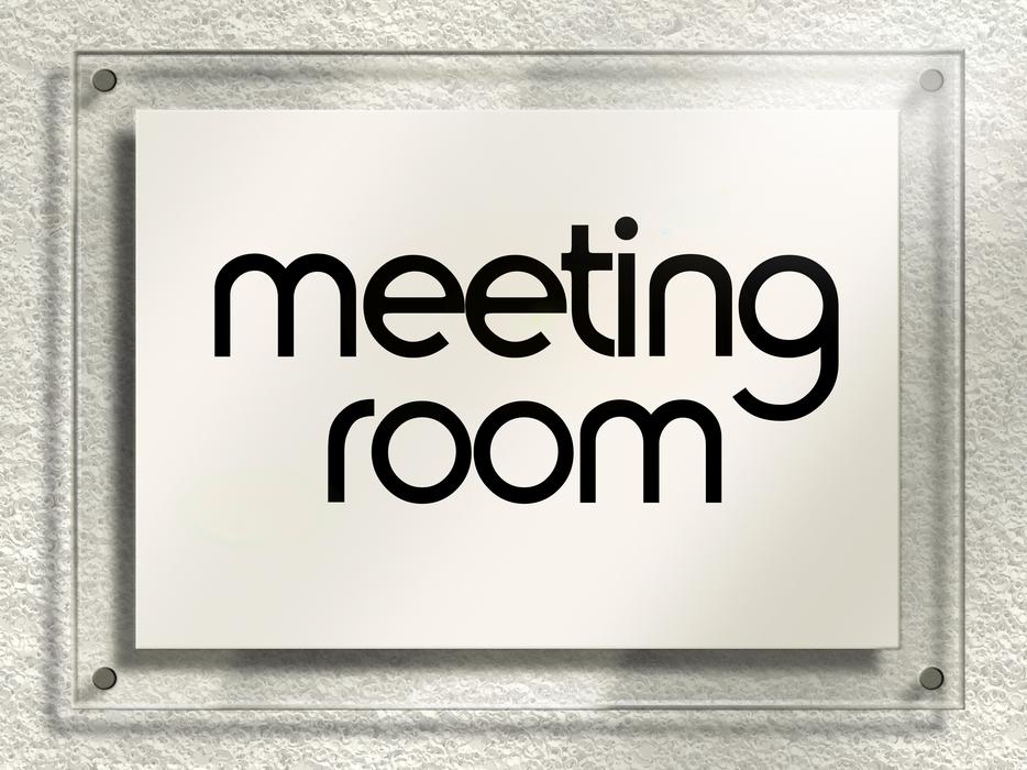 meeting space door sign note room