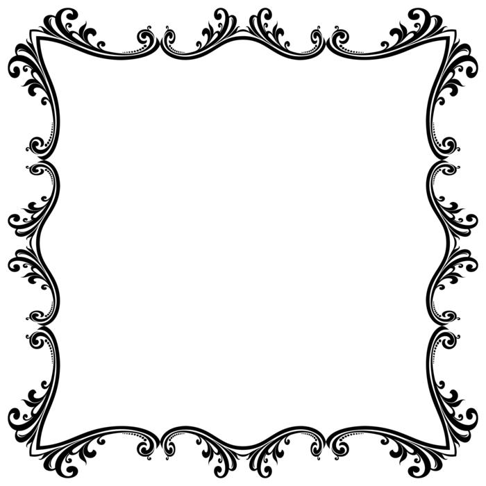 black beautiful frame on white background with patterns