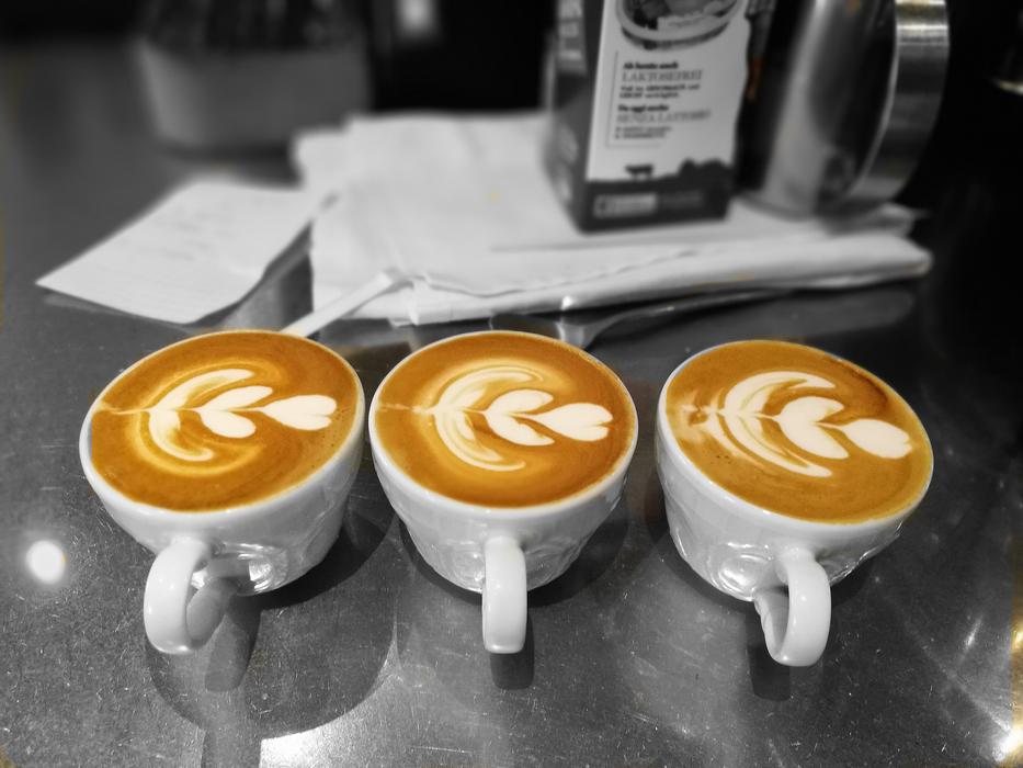 latte in white mugs