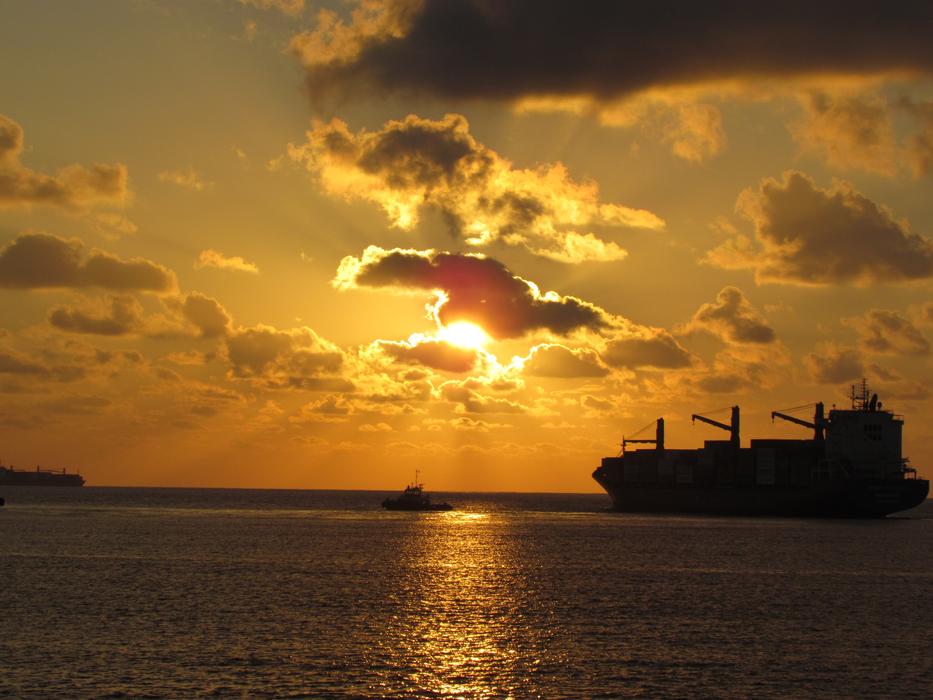 El Salvador Port at Sunset