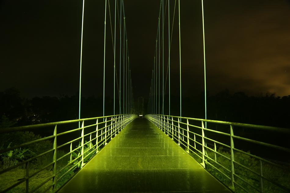The green bridge in lights