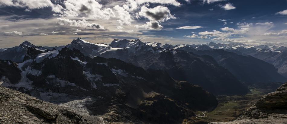 rocky terrain in snowy landscape