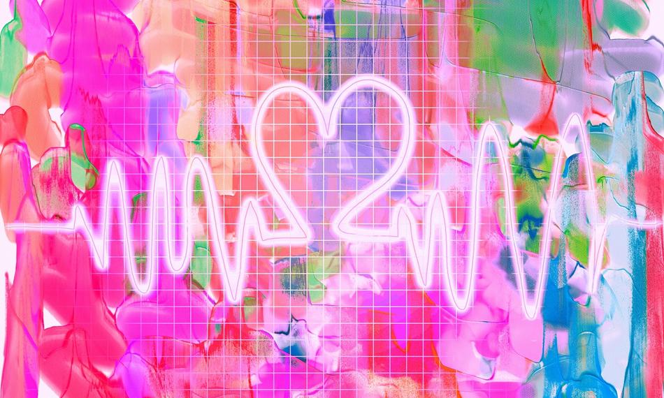 The heartbeat is colored