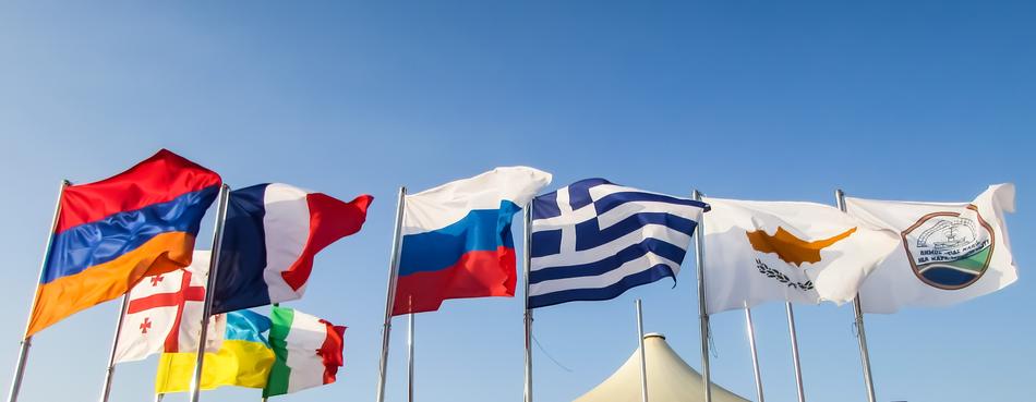 Flags Waving Wind