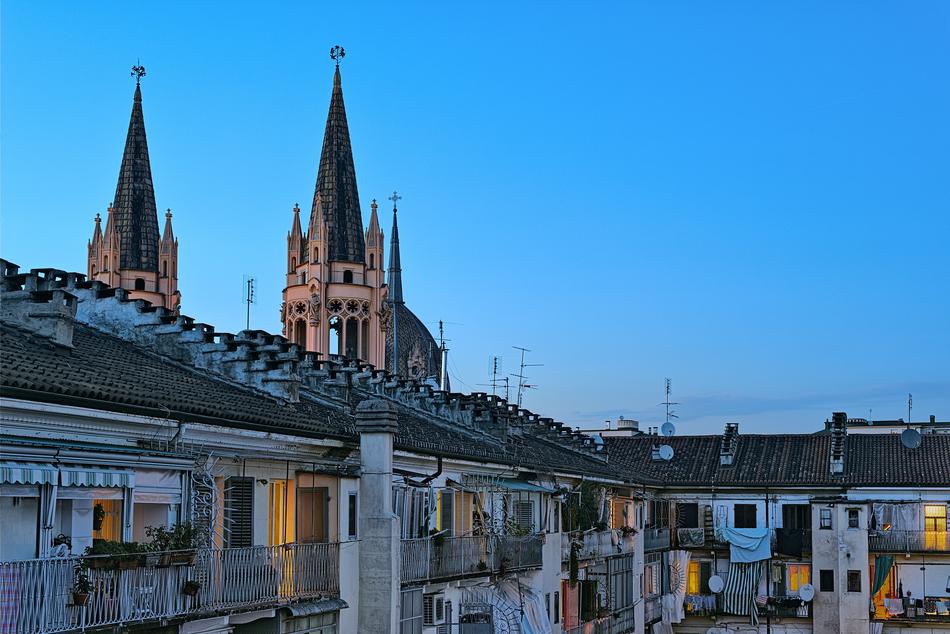 beautiful building with towers