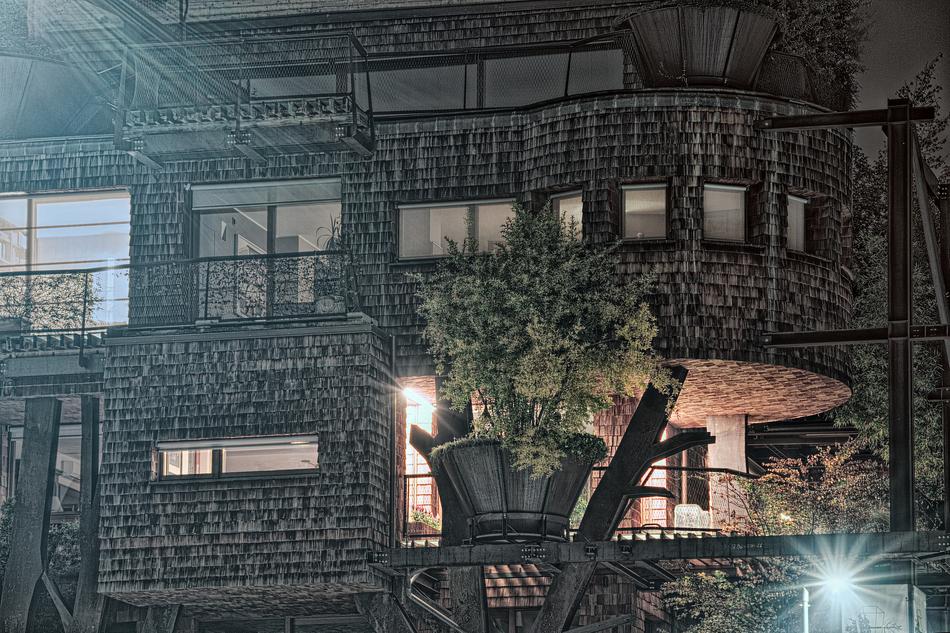house in turin at dusk