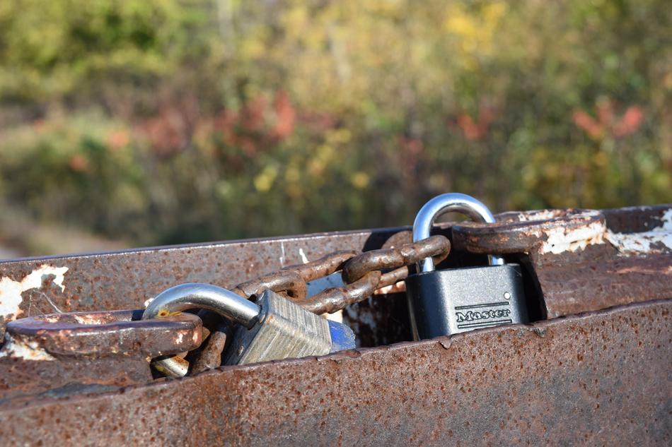 iron locks on the stairs