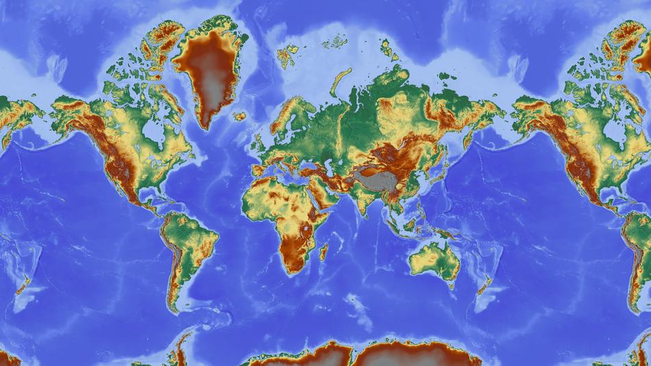 world map in colour
