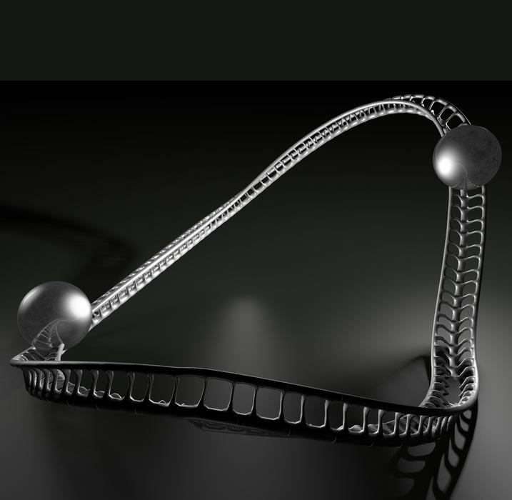 metal balls on rails as background