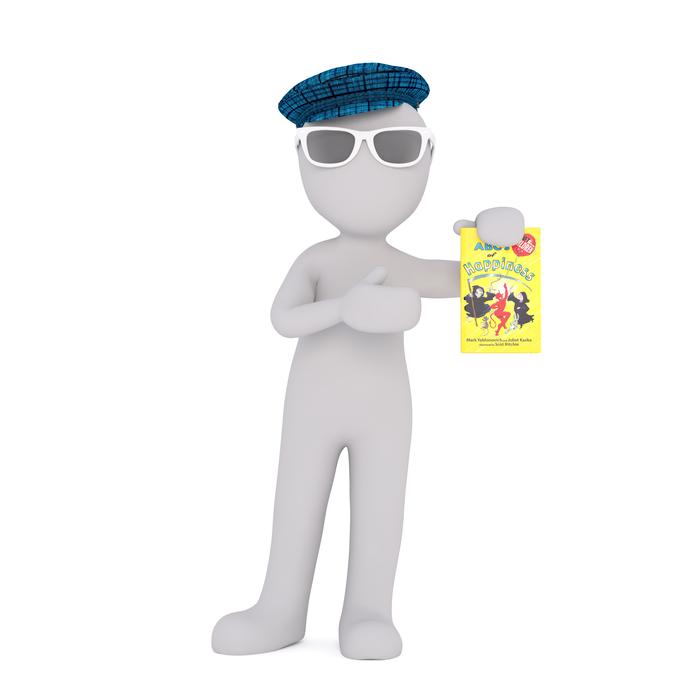 3d man with book and cap