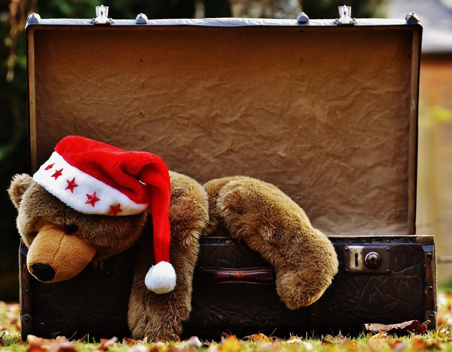 Christmas Luggage Antique