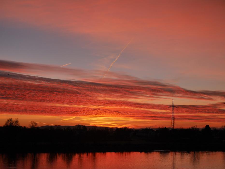 Sunrise Danube Morgenrot Orange