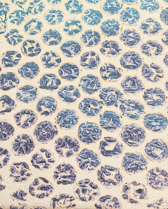 Beautiful, blue patterns, on the beige background, clipart